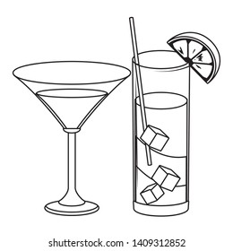 alcoholic drinks beverages cartoon vector illustration graphic design