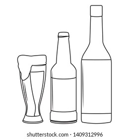 alcoholic drinks beverages cartoon vector illustration graphic design