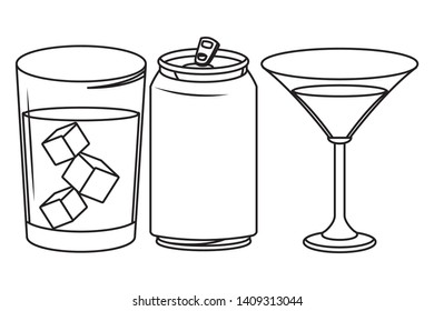 alcoholic drinks beverages cartoon vector illustration graphic design