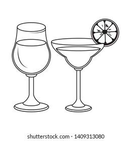 alcoholic drinks beverages cartoon vector illustration graphic design