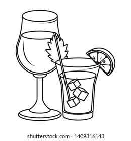 alcoholic drinks beverages cartoon vector illustration graphic design