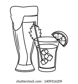 alcoholic drinks beverages cartoon vector illustration graphic design