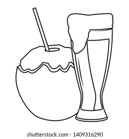 alcoholic drinks beverages cartoon vector illustration graphic design