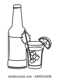 alcoholic drinks beverages cartoon vector illustration graphic design