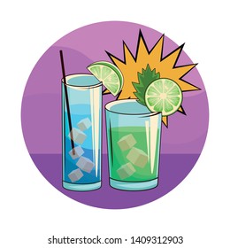 alcoholic drinks beverages cocktails cartoon vector illustration graphic design