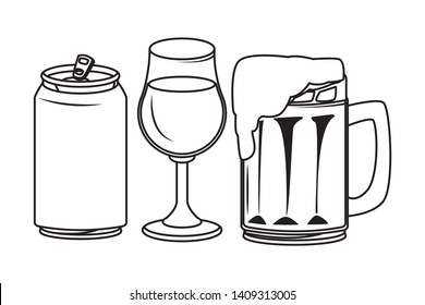alcoholic drinks beverages with coke cartoon vector illustration graphic design