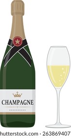 Alcoholic drinks
Champagne (bottle and glass)
