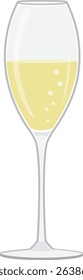 Alcoholic drinks
Champagne poured into a glass