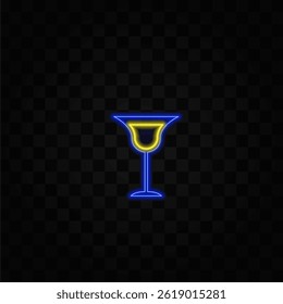 Alcoholic drinks design set. neon style..