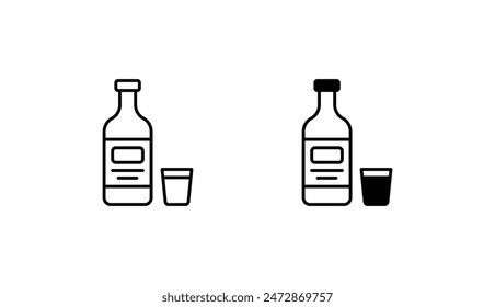 Diseño de icono de bebidas alcohólicas con fondo blanco ilustración de stock