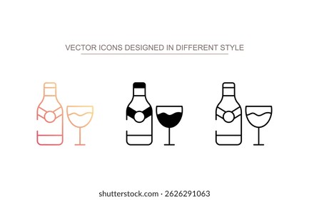 Diseño de icono de bebidas alcohólicas con fondo blanco Ilustración de stock