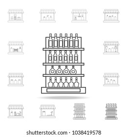 alcoholic drinks on shelves icon. Detailed set of shops and hypermarket icons. Premium quality graphic design. One of the collection icons for websites, web design, mobile app on white background