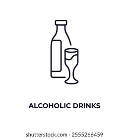 alcoholic drinks  outline icon. Linear vector from food concept. Thin line alcoholic drinks  icon isolated on white background