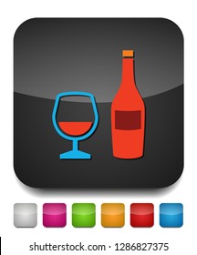 alcoholic drinks, wine alcohol bottle, wine or cocktail illustration - bar sign