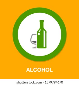 alcoholic drinks, wine alcohol bottle, wine or cocktail illustration - bar sign