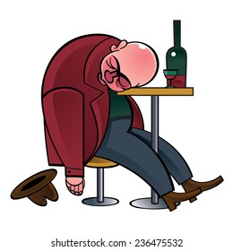 966 Drunk man sleeping at a bar Images, Stock Photos & Vectors ...