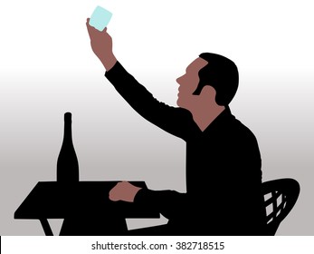 Alcoholic drunk man, vector 
