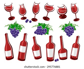 Alcoholic glass collection. Vector