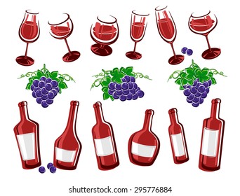 Alcoholic glass collection. Vector