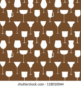 Alcoholic glass seamless pattern. Vector illustration. EPS 10
