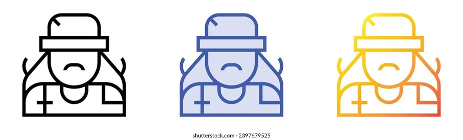 alcoholic icon. Linear, Blue Fill and Gradient Style Design Isolated On White Background