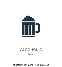 Alkoholische Ikone, Vektorgrafik. Trendy, flaches alkoholisches Symbol aus der Lebensmittelsammlung einzeln auf weißem Hintergrund. Vektorgrafik kann für Web- und Mobile-Grafikdesign, Logo, eps10 verwendet werden