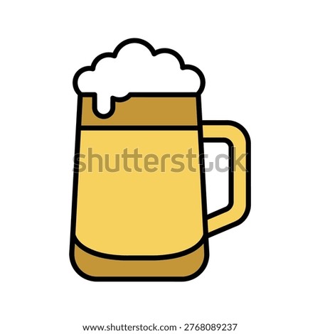 Alcoholic lager beer mug vector illustration, flat design pub and celebration icon.