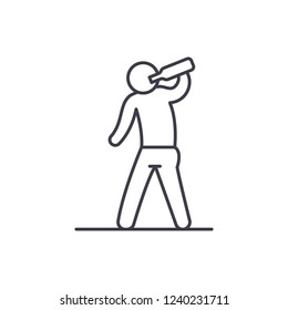 Alcoholic line icon concept. Alcoholic vector linear illustration, symbol, sign