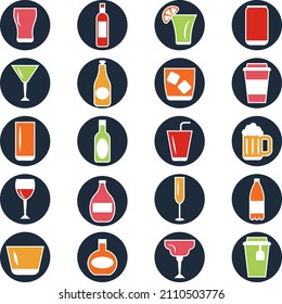 Alcoholic menu drinks, illustration, vector on a white background.