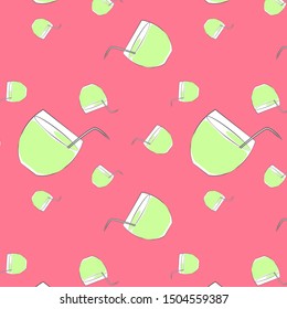 Alcoholic Mojito cocktail. Pattern. Background