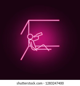alcoholic outline icon. Elements of Lazy in neon style icons. Simple icon for websites, web design, mobile app, info graphics