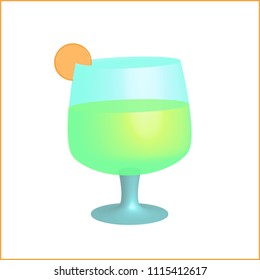 Alcoholic summer cocktail. with citrus. vector illustration, icon