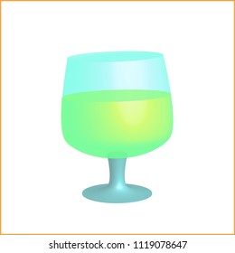 Alcoholic summer cocktail. vector illustration, icon