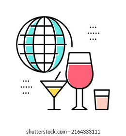 alcoholic tour color icon vector. alcoholic tour sign. isolated symbol illustration