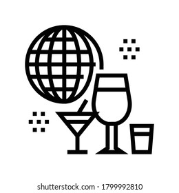 alcoholic tour line icon vector. alcoholic tour sign. isolated contour symbol black illustration