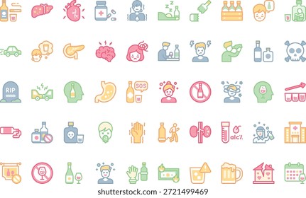 Alcoholism And Awareness Icons Simple vector icon. Illustration symbol design template for web mobile UI element.