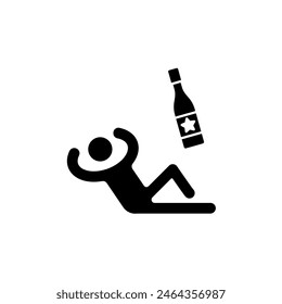 icono de línea de concepto de alcoholismo. Ilustración simple del elemento. diseño del símbolo del esquema del concepto del alcoholismo.