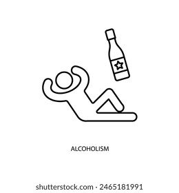 alcoholism concept line icon. Simple element illustration. alcoholism concept outline symbol design.