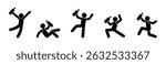 Alcoholism, drinking people icon set, drunk people pose, man holding bottle, stickman stick figure