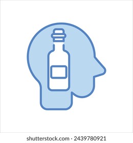 Alcoholism icon editable stock vector stock