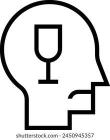 alcoholism icon. Thin linear style design isolated on white background