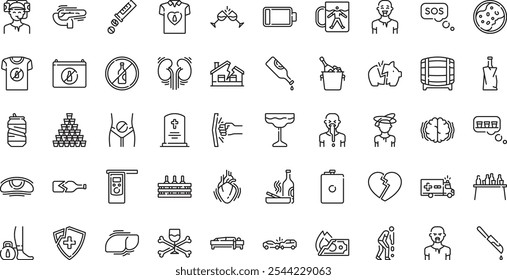 Alcoholism icons High-Quality Vector Icons Collection with Editable Stroke. Ideal for Professional and Creative Projects.