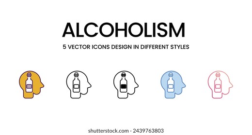 Alcoholism icons set vector illustration. vector stock,