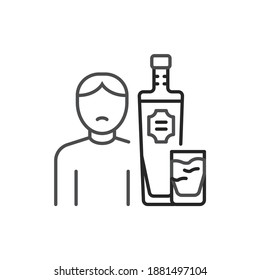 Alcoholism line color icon. Sign for web page, mobile app