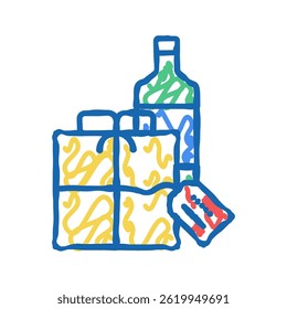 alcoholiv drink gift doodle icon sketch vector. alcoholiv drink gift sign. isolated symbol illustration