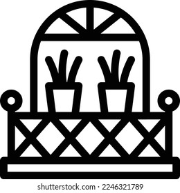 alcony Vector illustration on a transparent background. Premium quality symmbols. Thin line vector icons for concept and graphic design.