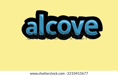 ALCOVE writing vector design on a yellow background very simple and very cool