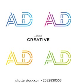 ALD Creative Latter Logo Design. Monogram Design. By Custom Branding Logo. Creative Logo Design. Vector illustration. Modern Design. Logo Template.