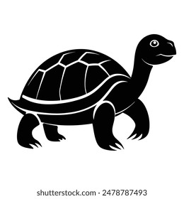 Siluetas e iconos de la tortuga gigante de Aldabra. Vector e ilustración de animales de la tortuga gigante de Aldabra simple y elegante. Ilustración simple del icono de la tortuga, logotipo de la silueta de la tortuga. Tortuga