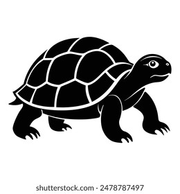 Siluetas e iconos de la tortuga gigante de Aldabra. Vector e ilustración de animales de la tortuga gigante de Aldabra simple y elegante. Ilustración simple del icono de la tortuga, logotipo de la silueta de la tortuga. Tortuga